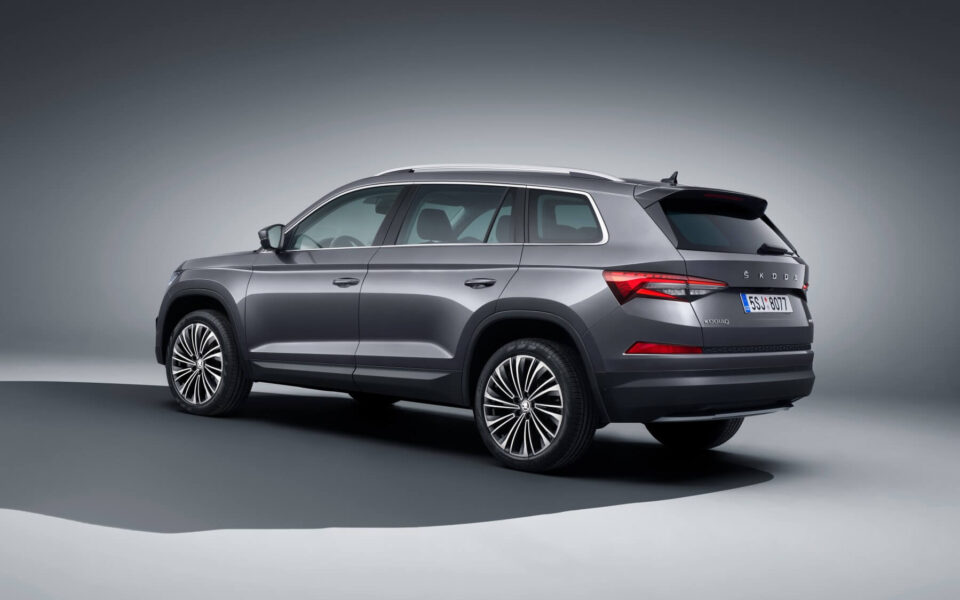 Skoda Kodiaq huren achterzijde exterieur